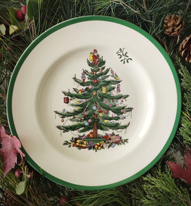 外贸出口余单圣诞节主题釉下彩礼品陶瓷装饰盘子餐具