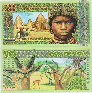全新2019年 非洲 萨哈拉沙漠诸国 喀麦隆 50 先令 塑料钞 商业钞