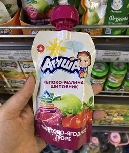 俄罗斯超市宝宝婴儿水果泥蔬菜泥婴儿辅食果吸吸泥多种水果吸吸乐