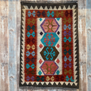 kilim羊毛编织小块地毯沙发柜子茶几 几何薄毯装饰毯垫挂毯民族