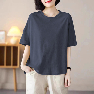 韩版大码宽松短袖t恤女夏季新款体恤短袖ins潮洋气减龄妈妈装上衣