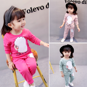 童装批发市场儿童卫衣套装韩版圆领宝宝两件套上衣+裤子厂家直销
