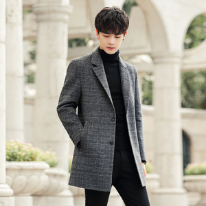 双面毛呢大衣男中长款高级感韩版英伦加厚羊绒尼子新款秋冬季外套