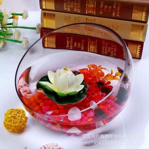 现代简约斜口透明圆球玻璃花瓶 水培 多肉植物盆栽 吹制鱼缸定制