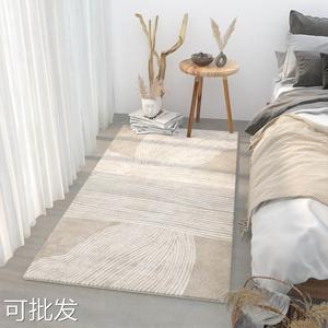 日式地毯卧室床边毯房间ins风客厅仿羊绒长条仿羊绒床前加厚地毯