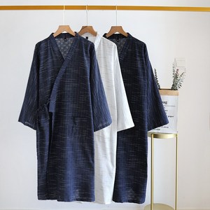 日式纯棉浴袍男夏季薄款睡袍宽松长款和服全棉浴衣睡衣和风家居服