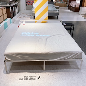IKEA宜家格里姆斯布床铁床单人双人床架钢木床铁艺床白色铁床