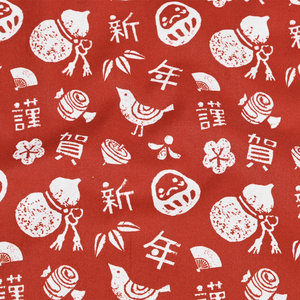 平纹棉布达摩新年印花面料手工DIY红包包拼布服装全棉纯棉布料