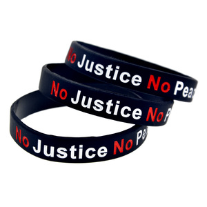 新No Justice No Peace No Racist Police硅胶手镯反种族主义手环
