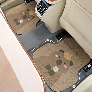 卡皮巴拉汽车脚垫通用款丝圈耐脏卡通可爱创意女全车地垫地毯内饰