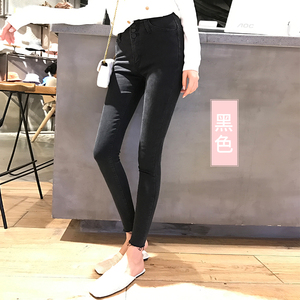 黑色牛仔裤子女春装2019春季新款韩版显瘦百搭高…