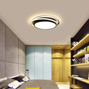 北欧卧室创意几何圆形客厅LED现代灯具家用无极调光儿童房吸顶灯
