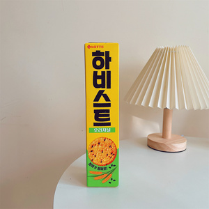 黑芝麻饼干韩国进口零食品乐天花生薄脆酥饼代餐早餐椰香口味包邮