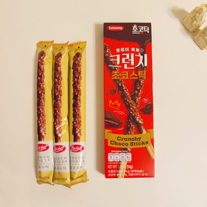 韩国进口食品 莉迩巧克力棒18g*3扁桃仁派派乐花生夹心饼干棒零食