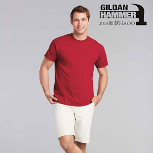 GILDAN吉尔丹重磅HA00锤子210克空白纯色纯棉圆领潮牌宽松短袖T恤