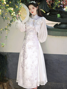 新中式女装改良旗袍套装年轻款高端气质少女长裙仙气中国风连衣裙