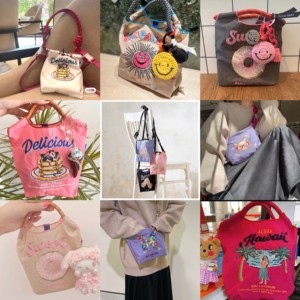 吾身绣品日本ballchain mini刺绣环保袋环保购物袋手机包斜挎