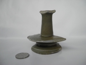 古董 古玩 老瓷器 宋代越窑瓷器高盏灯 古碎瓷片标本