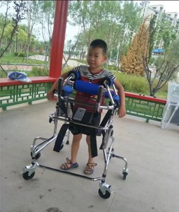 康复器材脑瘫儿童学步车偏瘫痪下肢训练站立架带轮助行器轮椅