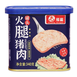 飞龙火腿猪肉罐头午餐肉罐头可煎炒火锅户外即食下饭方便食品340g