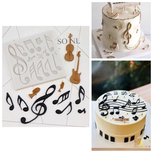 音符乐器翻糖硅胶模具甜品台音乐主题蛋糕装饰diy烘焙巧克力创意