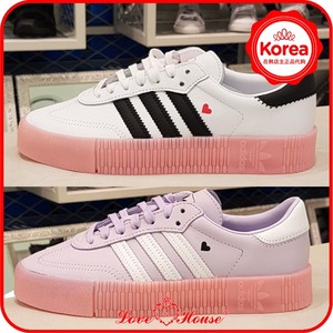 韩国正品代购ADIDAS三叶草女20限量爱心水晶底板鞋EF4965/EF4966