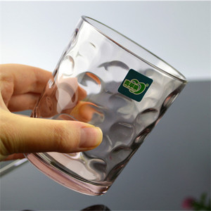 精品创意青苹果彩色透明圆点果汁饮料牛奶茶水白酒威士忌玻璃杯