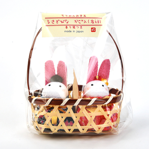 日本进口竹篮小兔子摆件纯手工创意可爱动物和风日式装饰情侣送礼