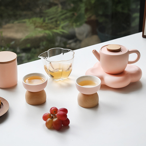 樱粉功夫茶具家用茶壶现代简约陶瓷一壶二杯下午茶现代轻奢泡茶器