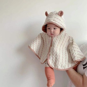 春款韩版男女童装A类婴儿披风0-4岁连帽棉质防风斗篷儿童披肩卡通
