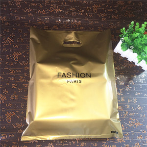 空白竖款金色时尚塑料袋包装袋礼品袋手提袋专业服装袋定制批发