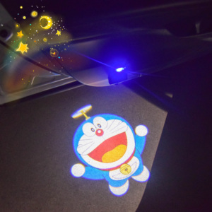 联名哆啦A梦 叮当猫蓝胖子卡通充电无线迎宾灯投影氛围车门灯感应