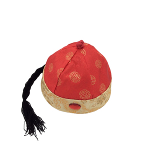 儿童唐装皇帝帽 男童节日礼服 宝宝阿哥帽子老北京古装绸缎丝绸帽