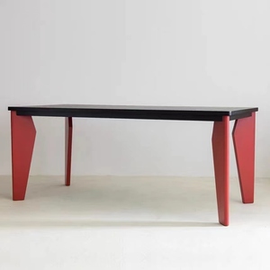 中古侘寂风实木餐桌现代简约设计师办公桌创意工作台洽谈桌长条桌