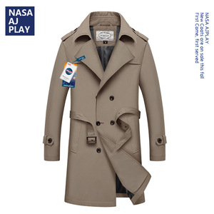 NASA英伦风中长款风衣男士外套秋冬季新款潮流中学生过膝休闲大衣