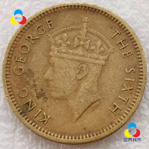 包邮香港1949五仙5分小铜币  乔治六世 硬币 16.5毫米 收藏外国