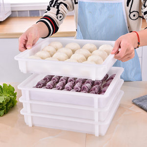 叠加塑料饺子盒冻饺子托盘不粘水饺盒冰箱保鲜收纳盒多层食品盒子
