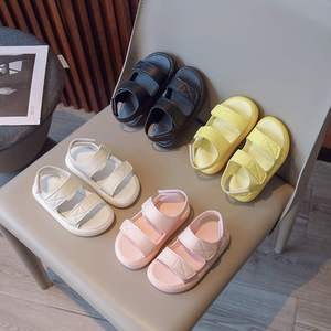 新款 儿童女中童魔术贴凉鞋夏季韩版1-5岁男童沙滩鞋超纤皮橡胶