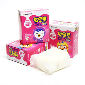 韩国pororo啵乐乐儿童香皂100g香粉味洗脸皂可爱造型沐浴皂 4盒