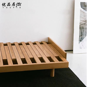 全实木推拉床北欧日式白橡木抽拉沙发床小户型双人单人伸缩床定制