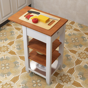厨房全实木切菜桌可折叠桌子可移动推车置物架厨房支持定制