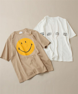 现货cal O Line Smile Tee 笑脸标语印花图案短袖t恤日本制 阿里巴巴找货神器