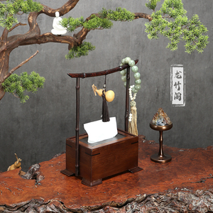 新中式竹制纸巾盒客厅家居餐厅创意茶几提拿抽纸盒轻奢茶室可定制