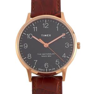 正品天美时TIMEX欧美腕表专柜简约棕红色皮带男士商务手表23热销