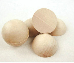 木制半球半圆球木质学具教具原色形状积木二分之一木球体
