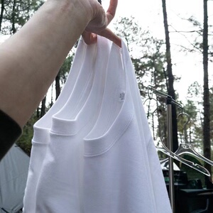 270g重磅纯棉白色正肩T恤女夏季宽松厚实圆领纯色短袖男女打底白T