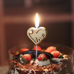 心形蜡烛生日蛋糕装饰爱心网红无烟无味儿童创意浪漫派对布置求婚