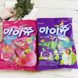包邮 韩国进口可拉奥可来运CROWN水果味酸甜软糖儿童零食284g袋装