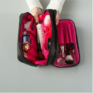 旅行化妆品收纳包大容量便携随身双拉链软包女小号手拿双层洗漱包