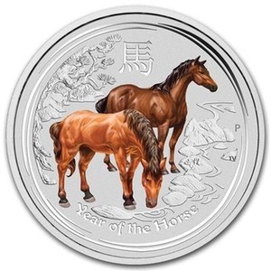 马年生肖纪念精美彩色银币 澳大利亚1盎司金属镀银纪念币新年礼品